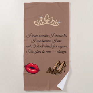 Serviette De Plage Too Glam To Care – Chic Quote