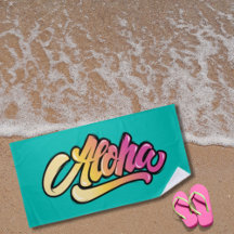 Topaze Moderne Funky | Plage Aloha Turquoise Foncé