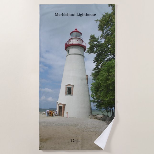 Serviette De Plage Torchon de plage du phare de Marblehead (Devant)