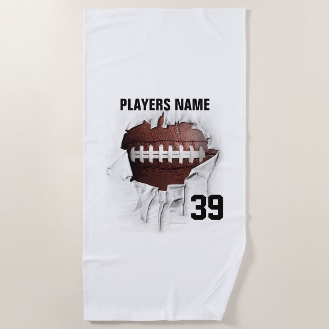 Serviette De Plage Torn Football Beach Towel (Devant)