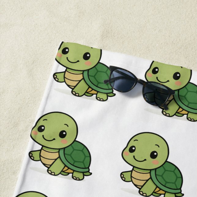 Serviette de plage Tortue (En situation)