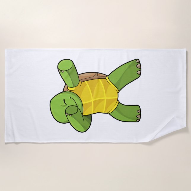 Serviette De Plage Tortue à la danse hip hop dab (Devant)