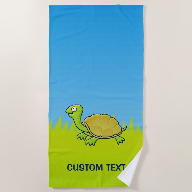Serviette De Plage Tortue caricaturale (Devant)