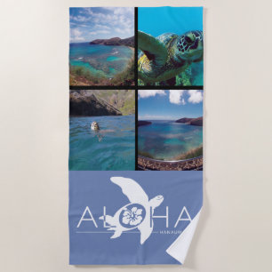 Serviette De Plage Tortue de baie de Hanauma d'îles d'Hawaï Aloha