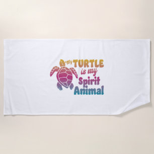 Serviette De Plage Tortue de mer Aquarelle Mon