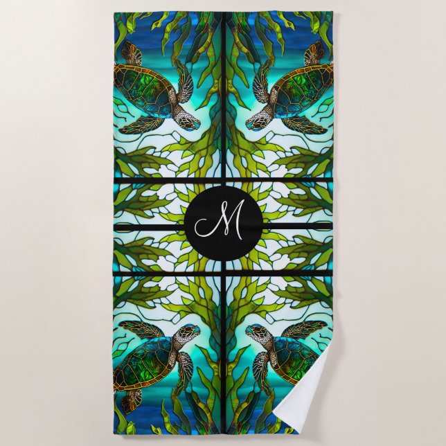 Serviette De Plage Tortue de mer Faux Verre (Devant)