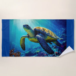 Serviette De Plage Tortue de mer Océan Marine Vie Plage Nature Animau