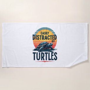 Serviette De Plage Tortue Facilement Distraite Par Tortues Mer Vintag