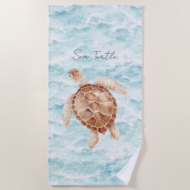 Serviette De Plage Tortue marine de l'océan (Devant)