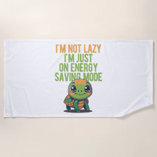 Serviette De Plage Tortue Mignonne, Tortue Lazy, En Mode Économie D'É