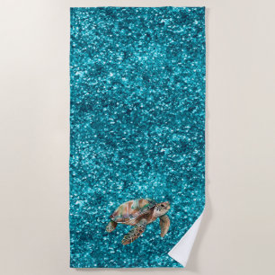 Serviette De Plage Tortue verte turquoise