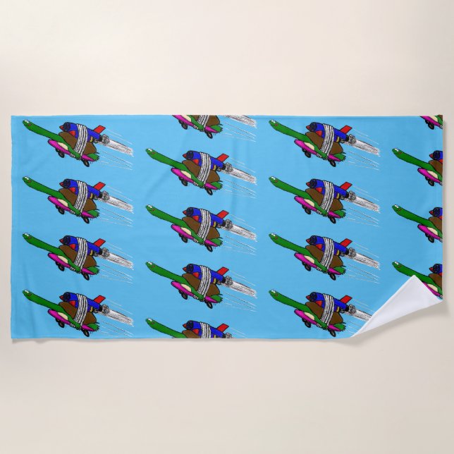 Serviette De Plage Tortue volante (Devant)