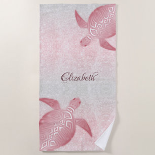 Serviette De Plage Tortues de Parties scintillant de fille Monogram C