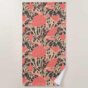 Serviette De Plage Tortues marines dans Coral Reef Motif océanique
