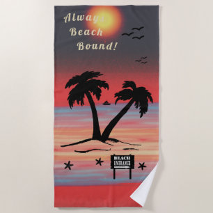 Serviette De Plage Toujours Plage Rouge pourpre