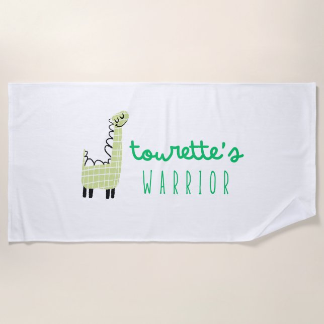 Serviette De Plage tourette's guerrier sensibilisation mignon serviet (Devant)