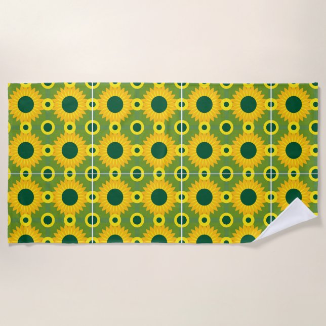 Serviette De Plage Tournesol imprimé Beach Towel (Devant)