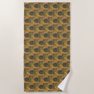 Serviette De Plage Tournesols de Van Gogh - Art floral doré vintage