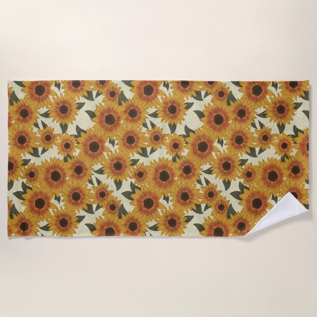 Serviette De Plage Tournesols d'été (Devant)