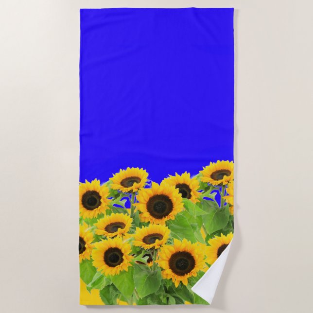 Serviette de plage Tournesols Jaunes (Devant)