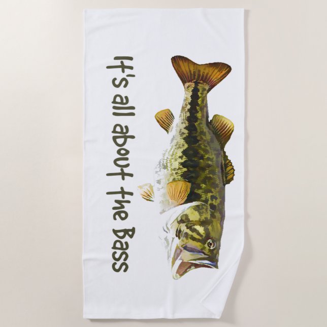 Serviette De Plage Tout est à propos de la Citation de Pêcheur Bass F (Devant)