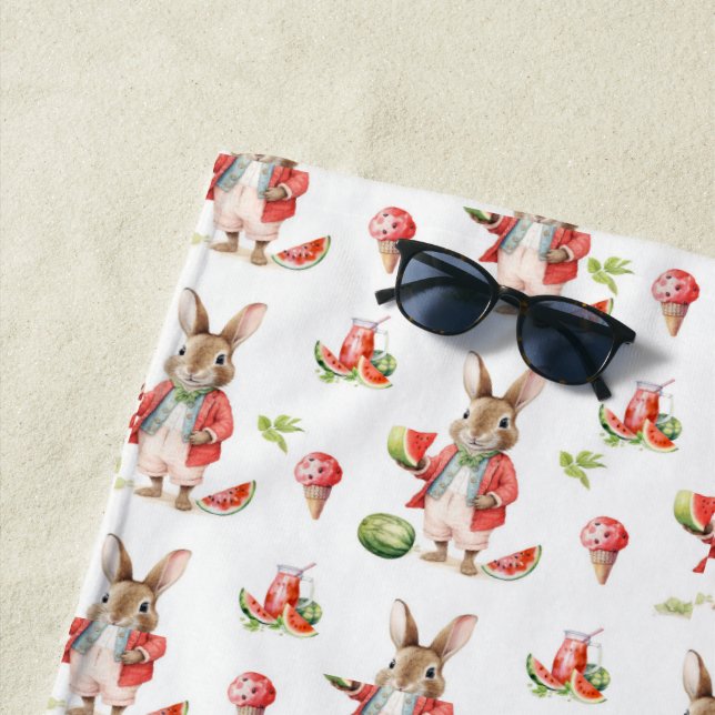 Serviette De Plage tranche de pastèque rouge, mûre, juteuse (En situation)