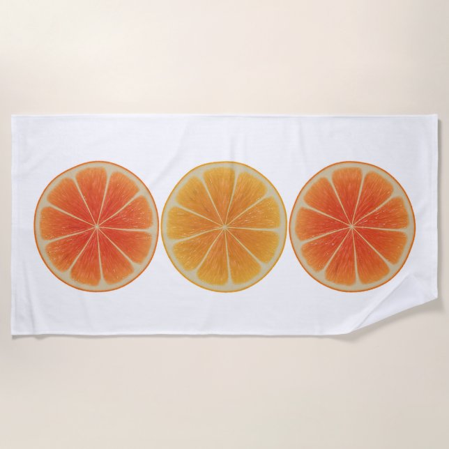 Serviette De Plage Tranches orange (Devant)