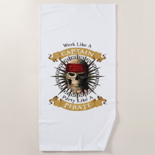 Serviette De Plage Travailler Comme Une Partie De Capitaine Comme Un