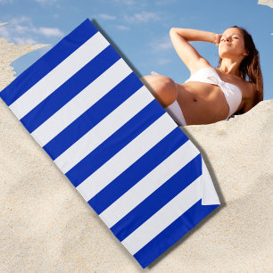 Serviette De Plage Trendy Bright Summer Primary Blue Stripes