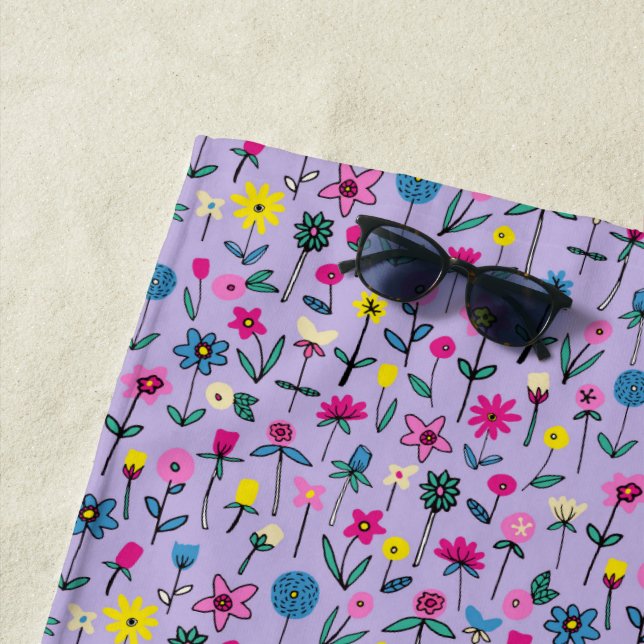 Serviette De Plage Très Peri Floral Meadow (En situation)