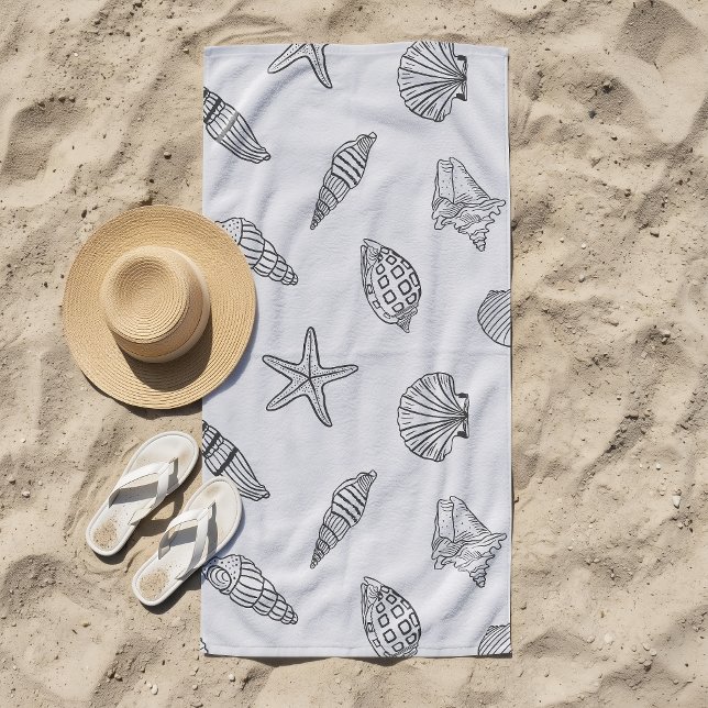 Serviette De Plage Trésor côtier gris océan (Créateur téléchargé)