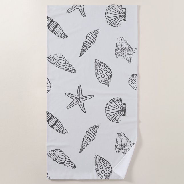 Serviette De Plage Trésor côtier Gris océanique (Devant)