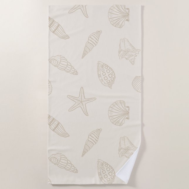 Serviette De Plage Trésor côtier Sable Taupe (Devant)