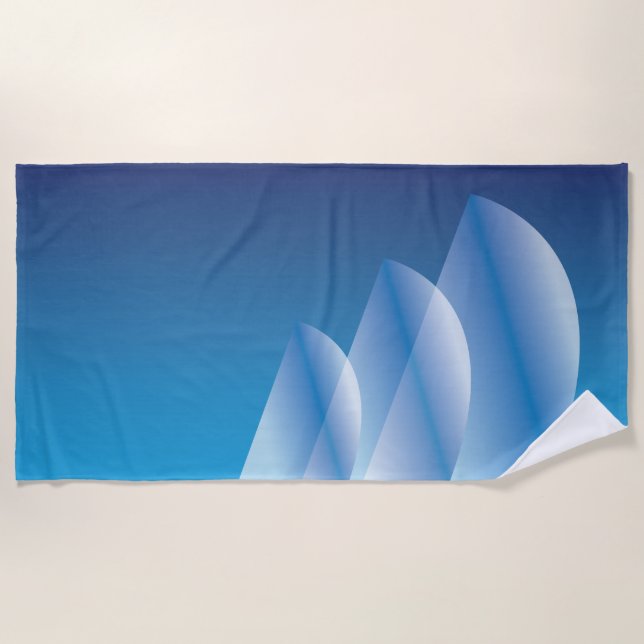 Serviette De Plage Tri-Sail Translucide Billowy Blue Sky (Devant)