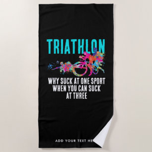 Serviette De Plage Triathlon Humour Sarcasme Couleur Noir Moderne Amu