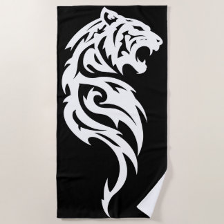 Serviette De Plage Tribal Tiger Minimal Black and White Design