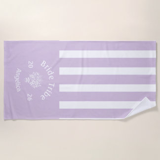 Serviette De Plage Tribu de la mariée de l'invité Lilac violet rayé