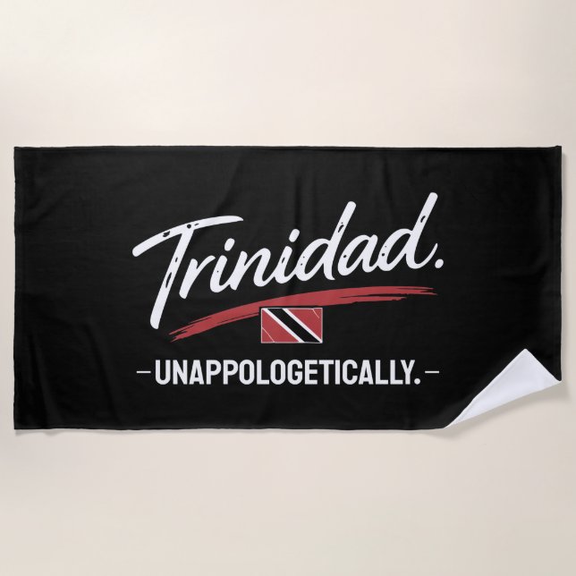 Serviette De Plage Trinidad Fièrement Fier Pride NOIR (Devant)
