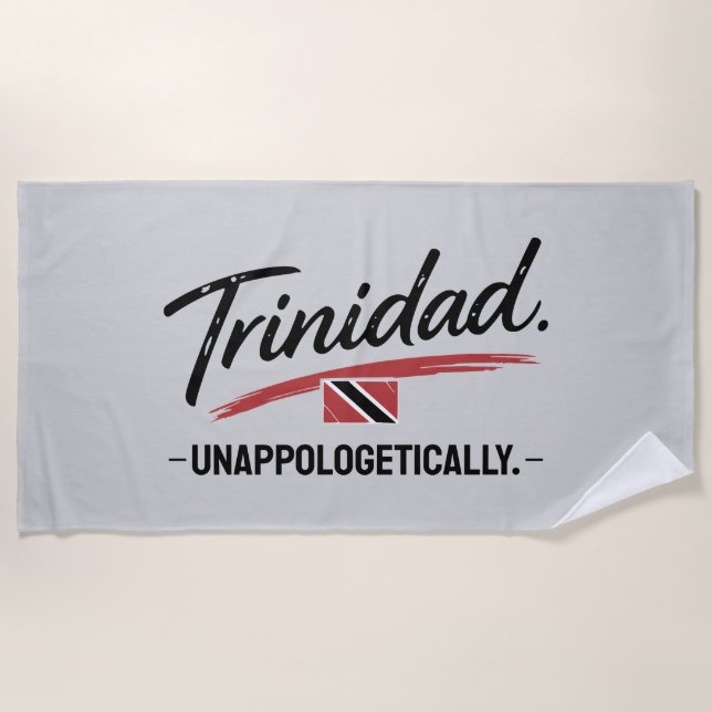 Serviette De Plage Trinidad Fièrement Pride GREY (Devant)