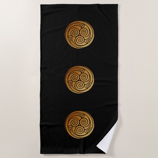 Serviette De Plage Triple Celtic Knot Swirl Mandala (Devant)