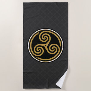 SERVIETTE DE PLAGE TRISKELION TRIPLE CELTIQUE SPIRAL