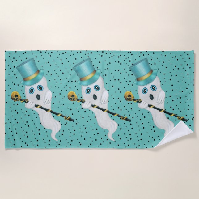 Serviette De Plage Trois Fantômes fantaisistes dans les toits Casquet (Devant)