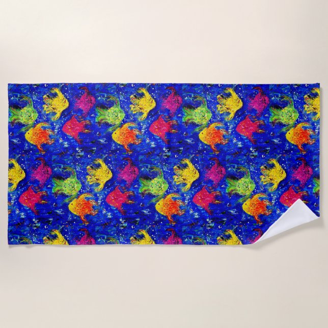 Serviette De Plage Trop Cool pour l'école Fish Beach Towne (Devant)