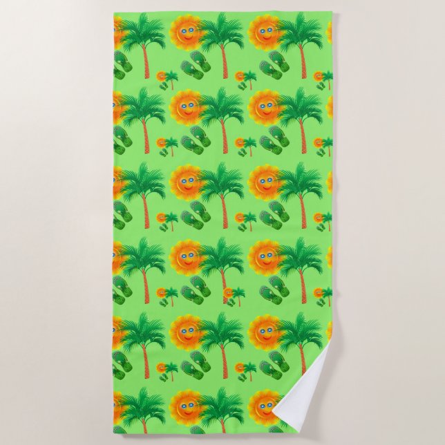 Serviette De Plage Tropical (Devant)