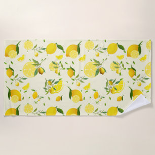 Serviette De Plage Tropical coloré Citrus SUMMER Orange lemon Slice