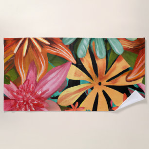 Serviette De Plage tropical/hawaïen/floral/fleur