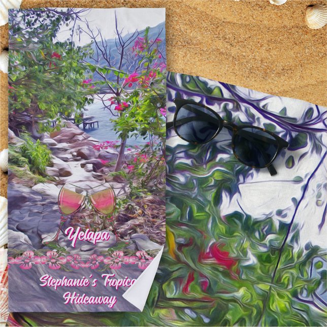 Serviette De Plage Tropical Hideaway & Vin 821 (Créateur téléchargé)