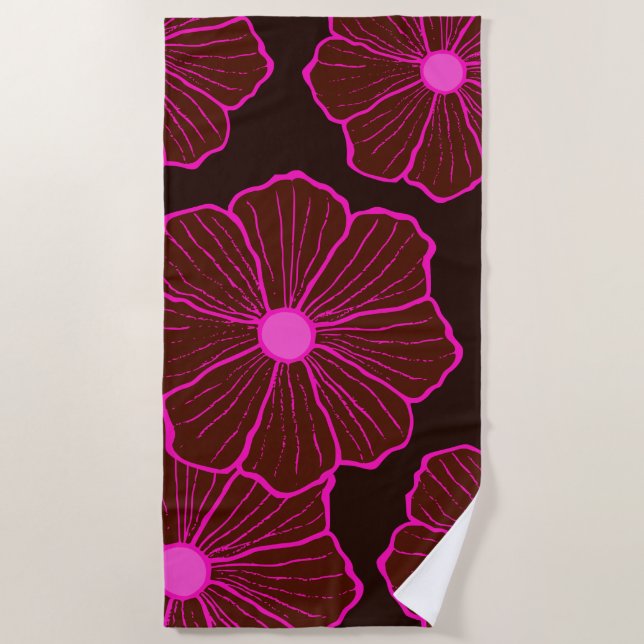 Serviette de plage Tropical Rose Flower (Devant)