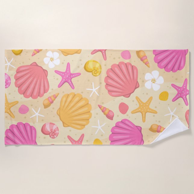 Serviette de plage Tropical Seashell (Devant)