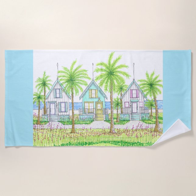 Serviette de plage Tropical Shack (Devant)